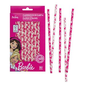 Decora Papír szívószálak - Barbie 80 db