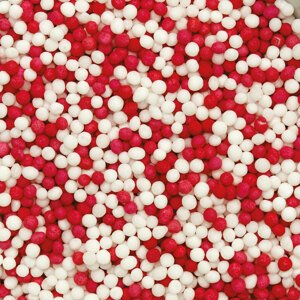 Decora Cukor golyócskák - Piros/fehér 100 g