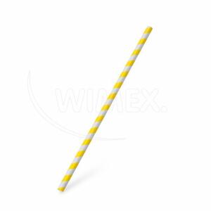 WIMEX s.r.o. Papír szívószál spirál sárga `JUMBO` Ø8mm x 25cm [100 db]