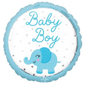 Amscan Fólia lufi - Baby Boy kék elefánt