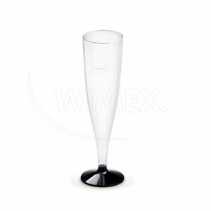 WIMEX s.r.o. Műanyag pezsgős pohár (PS) kétrészes fekete szár Ø60mm 0,1L [20 db]