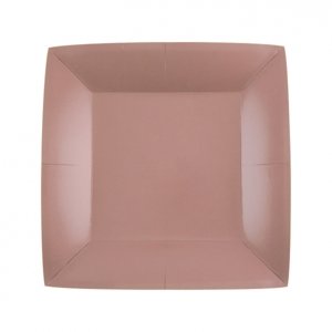 Santex Négyzet alakú papír tányérok - egyszínű 18 x 18 cm Szín: Rózsaszín arany