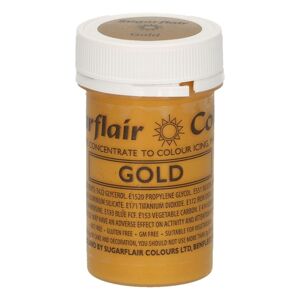 Sugarflair Colours Gél festék Satin Gold - Csillogó arany 25 g