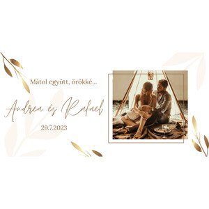 Personal Esküvői banner fényképpel - Gold wedding Rozmer banner: 130 x 65 cm