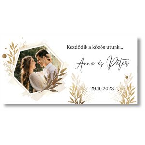 Personal Esküvői banner fényképpel - Boho Rozmer banner: 130 x 260 cm