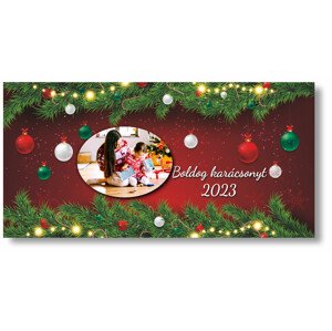 Personal Karácsonyi banner fényképpel - Tűlevél Rozmer banner: 130 x 260 cm
