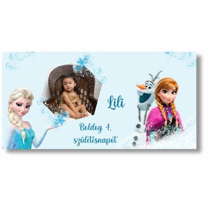 Personal Születésnapi banner fényképpel - Frozen Elsa Rozmer banner: 130 x 260 cm