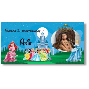 Personal Születésnapi banner fényképpel - Disney Princess Rozmer banner: 130 x 65 cm