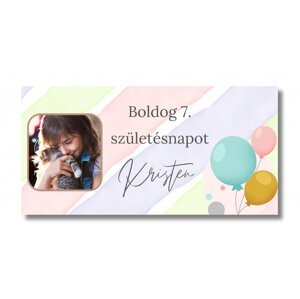 Personal Születésnapi banner fényképpel - Pastel birthday Rozmer banner: 130 x 260 cm