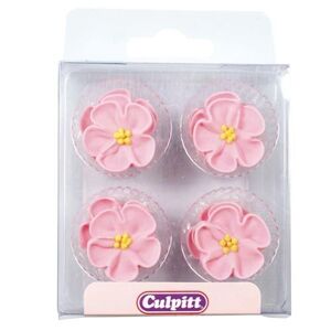 Culpitt Cukor dekoráció - Rózsaszín vadrózsa virágok 12 db