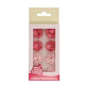 Funcakes Cukor díszítés - rózsaszín virágok 64 db
