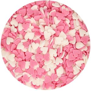 Funcakes Fehér - rózsaszín dekor szívecskék 60 g