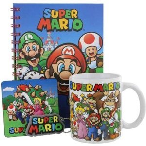 Pyramid Ajándék készlet - Super Mario jegyzetfüzet, bögre, alátét, kulcstartó