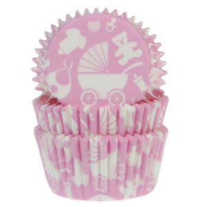 House of Cake Muffin papír kosárkák  Baby Shower - rózsaszín 50 db