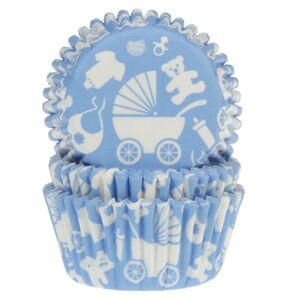 House of Marie Muffin papír kosárkák - Baby Shower - kék 50 db