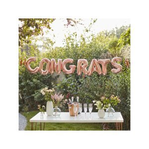 Ginger Ray Girland "Congrats" bojtokkal - Rózsaszín arany