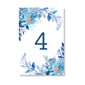 Personal Asztal számozás - Kék virágok Darabszám: 11 db -tól 30db -ig