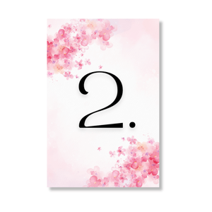 Personal Asztal számozás - Rózsaszín virágok Darabszám: 1 db -tól 10 db -ig