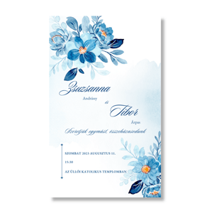 Personal Értesítő - Kék virágok Darabszám: 11 db -tól 30 db -ig