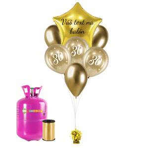 Personal Személyre szabott hélium parti szett arany - 30. születésnap 19 db