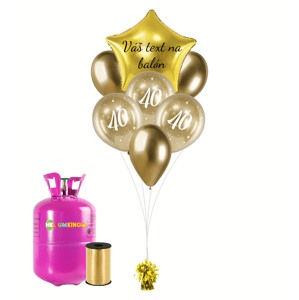 Personal Személyre szabott hélium parti szett arany - 40. születésnap 13 db