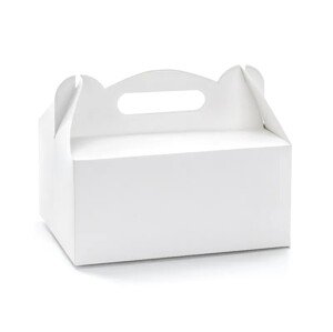 PartyDeco Dekoratív esküvői süteményes doboz - Fehér