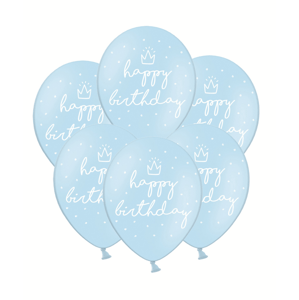 PartyDeco Kék lufi - Happy birthday 50 db