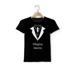 Personal Páros férfi póló saját szöveggel - Vőlegény öltöny Szín: Fekete, Méret - felnőtt: XL