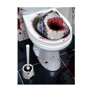 Guirca Halloween wc ülőke - dísz - Véres cápa