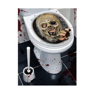 Guirca Halloween wc - ülőke dísz - Zombie