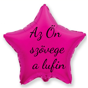 Personal Fólia lufi szöveggel - Sötét rózsaszín csillag 45 cm