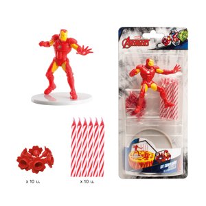 Dekora Figura és gyertyák tortára - Iron Man