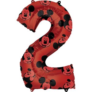 Amscan 2-es midi szám fólia lufi - Mickey Mouse 66 cm