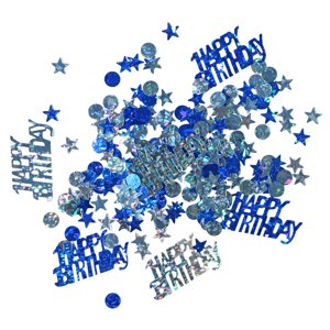 Amscan Konfetti Happy Birthday - kék vegyes