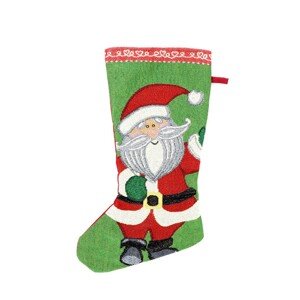 Guirca Karácsonyi zokni kandalló fölé - zöld Santa Claus