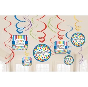 Amscan Színes születésnap függő dekoráció