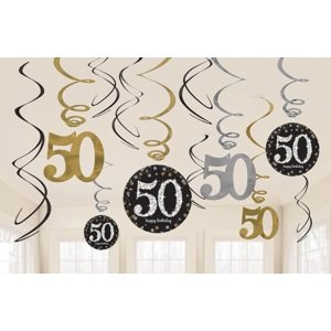 Amscan Függő dekoráció 50. születésnap - csillogó arany