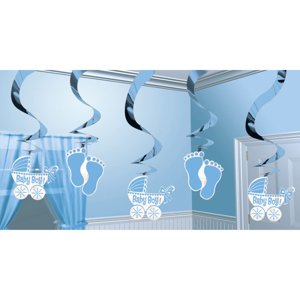 Amscan Dekorációs örvények - Baby Shower (kék)