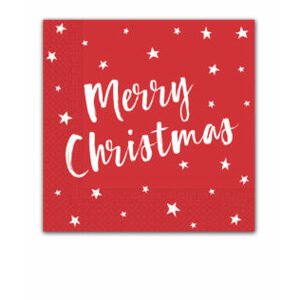 Procos Karácsonyi szalvéták - Merry Christmas piros 33 x 33 cm 20 db