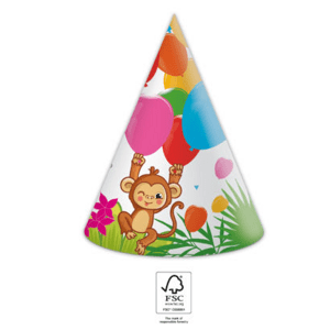 Procos Minőségi komposztálható Party csákók Jungle Balloons 6 drb