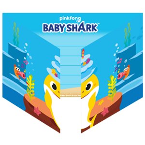 Amscan Meghívók - Baby Shark 8 db