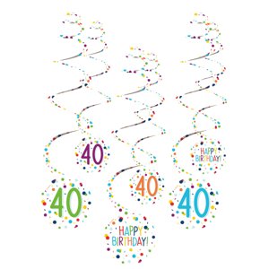 Amscan Dekoratív örvények - Boldog születésnapot konfetti 40