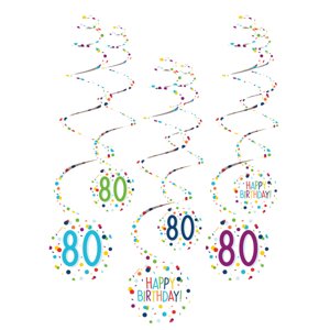 Amscan Dekoratív örvények - Boldog születésnapot konfetti 80