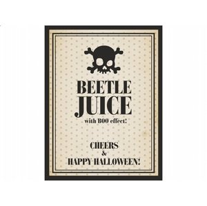 PartyDeco Üveg címke - Beetle juice