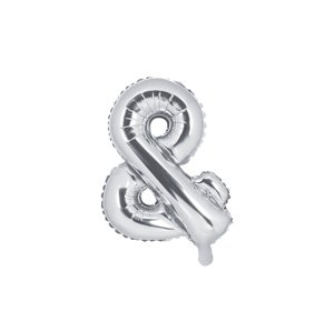 PartyDeco & szimbólum mini fólia lufi - ezüst 35cm