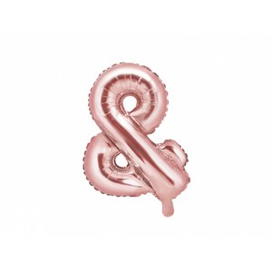 PartyDeco & szimbólum mini fólia lufi - rózsaszín arany 35cm