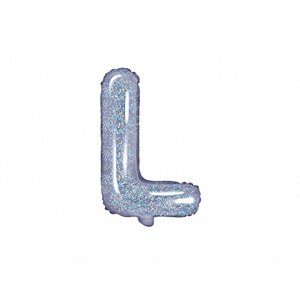 PartyDeco L betű mini fólia lufi - hologramos 35cm