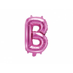 PartyDeco B betű mini fólia lufi - rózsaszín 35cm