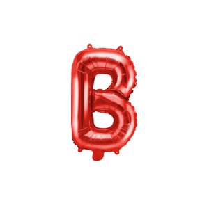PartyDeco B betű mini fólia lufi - 35 cm piros