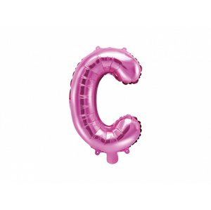 PartyDeco C betű mini fólia lufi - rózsaszín 35cm